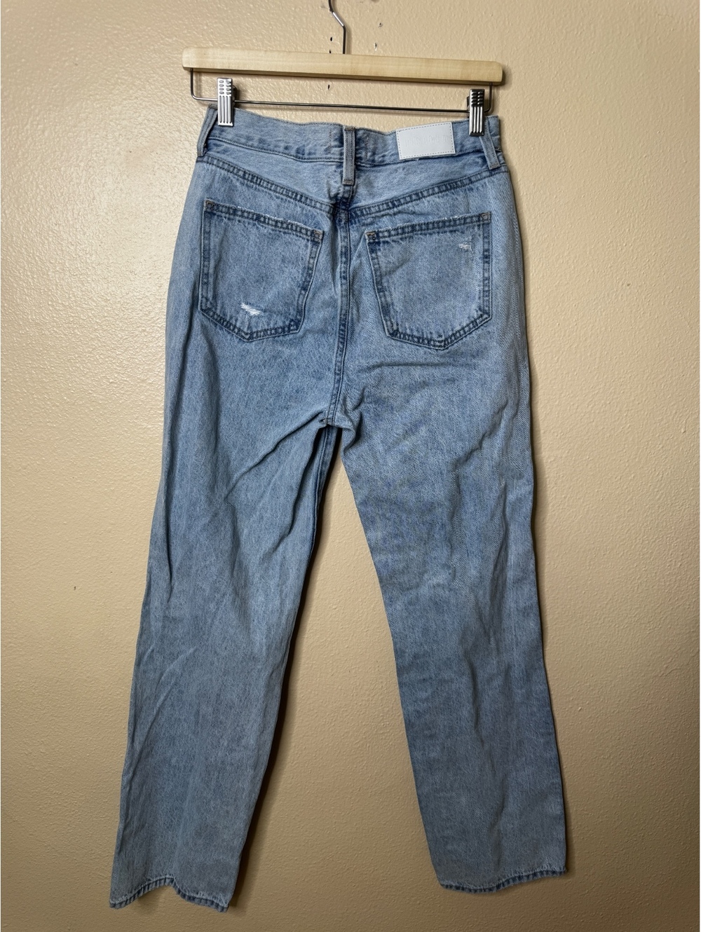 Pistola Womens Size 26 Jeans Light Wash Distressed Ripped Knee Straight Leg - Picture 6 of 9